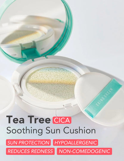 BRING GREEN Tea Tree Tone Up Sun Cushion SPF50+ 15g