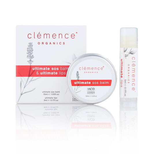 Clemence Organics Ultimate SOS Balm & Ultimate Lips Gift Box 20ml
